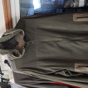 3xl poly hooded jacket with full zip